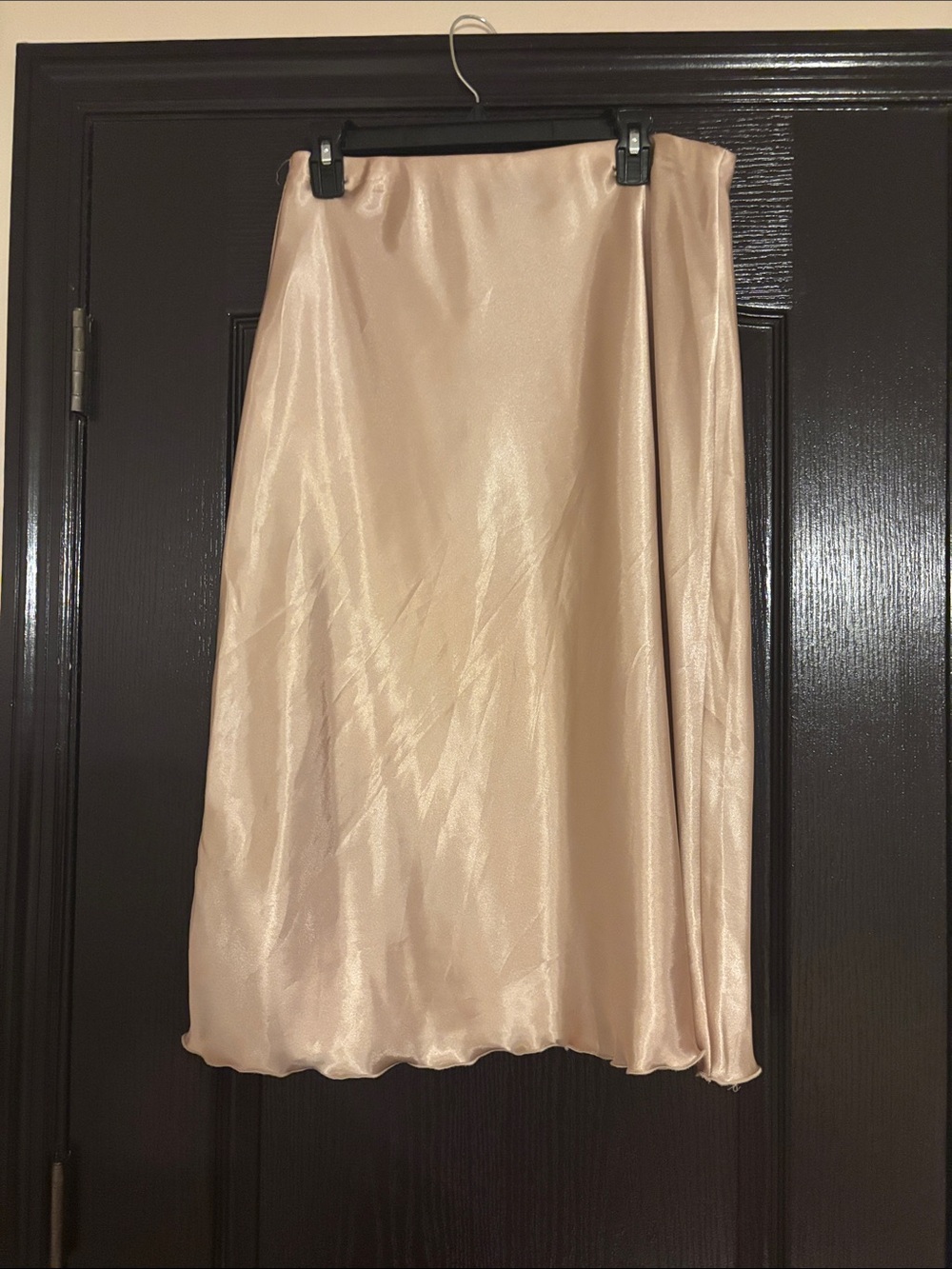 Satin Midi Skirt - Champagne Pink